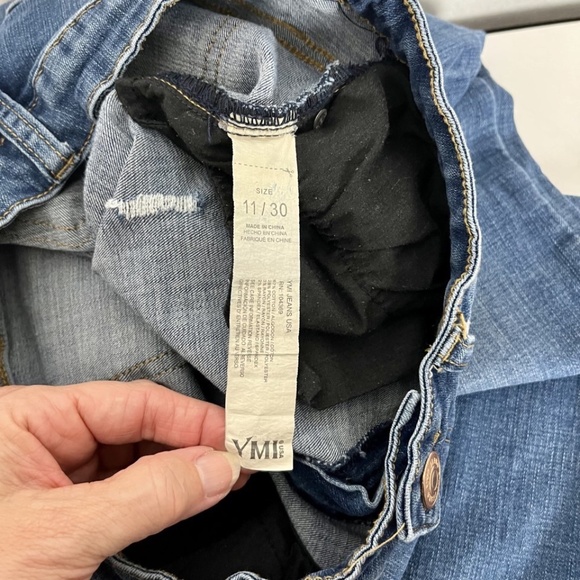 YMI Jeans Womens 11 / 30 Blue Flared Ripped Split Hems Pants High Rise Denim - Picture 9 of 10